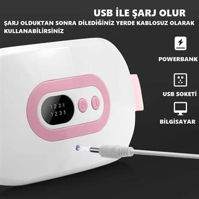 Sunup SN-27378 Regl Dönemi Karın Bel Sıcak Isıtma Titreşim Masaj Yastığı Cihazı Kramp Ağrı Kesici 3 Kademeli
