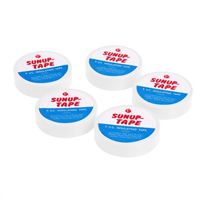 Sunup SN-27924 Beyaz 0.13x18mm İzole PVC Elektrik Yalıtım Bant (5li Paket)
