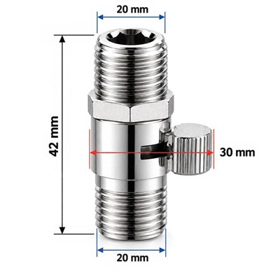 Sunup SN-38122 Metal Çift Dış Dişli Ayarlanabilir Akış Kontrol Vanası