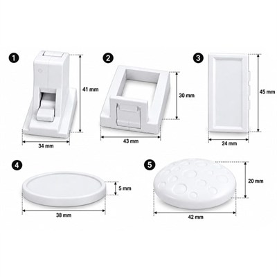 Sunup SN-38125 Mıknatıslı Beyaz Çekmece Dolap Kilidi