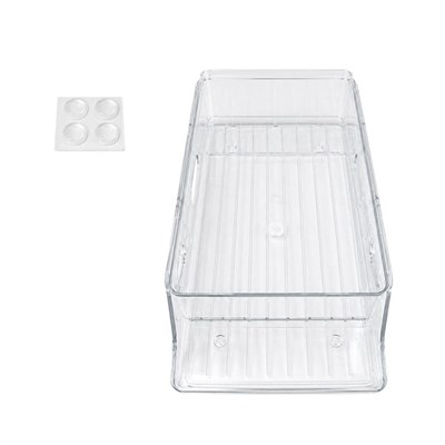 Sunup SN-38899 İki Katlı Yan Askılı Şeffaf Buzdolabı Raflığı 37X14X19.5 cm