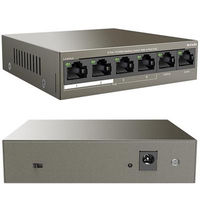 Tenda TEF1106P 2 x Uplink + 4 Port Poe Ethernet Switch 63 Watt