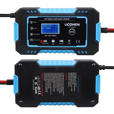 Ucomen UC-C120501A Mavi 12 Volt 6 Amper Led Göstergeli Akü Şarj Cihazı