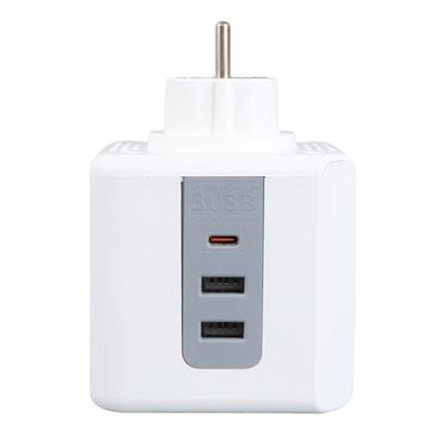 VEA VE-23089 2x USB 1x Type-C 3lü Çocuk Ve Termal Korumalı Grup Priz
