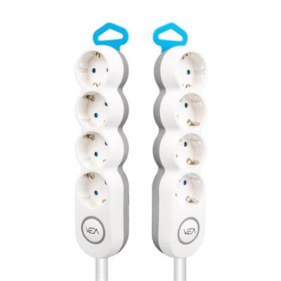 Vea VE-2S4S 4Lü 1.5 Metre Kablolu Anahtarlı Grup Priz