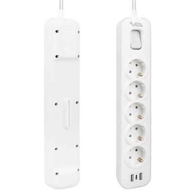 Vea VE-NOVA105U A Class 5li 2 Usbli Anahtarlı 1.5 Metre Akım Korumalı Priz
