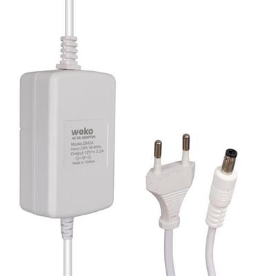 Weko Tottolet 1200 12 Volt - 3.2 Amper 5.5 2.5 Uçlu Yerli Üretim Plastik Kasa Beyaz Masaüstü Adaptör