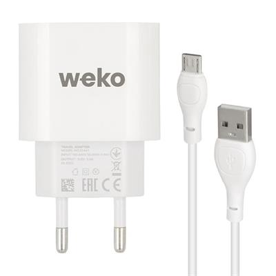 Weko WK-21441 PDU QC 3.0 Amper Telefon Şarj Adaptörü + Micro USB Kablo