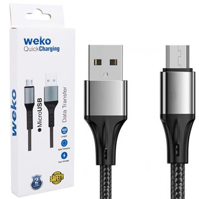 Weko WK-22023 USB To Micro USB Örgülü Lacivert Telefon Şarj Kablosu