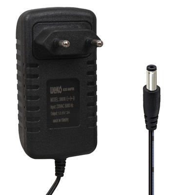 Weko WK-38606 Yerli Üretim 12.6 Volt - 3 Amper 5.5*2.5 Mm Uçlu Ledli Priz Tipi Şarj Adaptörü