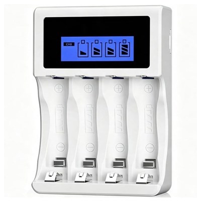 X-LEVEL CH1-201AL 4 Yuvalı LCD Ekranlı Akıllı AA/AAA Ni-MH Hızlı Pil Şarj Cihazı