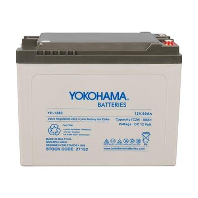 Yokohama YH-12.80 12 Volt - 80 Amper Elektrikli Bisiklet Aküsü (175 * 120 * 226 Mm)