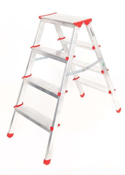 A Tipi 4 Basamaklı Çift Çıkışlı Alüminyum Merdiven 91 Cm