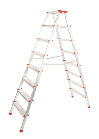 A Tipi 8 Basamaklı Çift Çıkışlı Alüminyum Merdiven 181 Cm