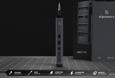 Alpsmart AS-176 Şarjlı Hassas Tornavida Seti 76 Parça