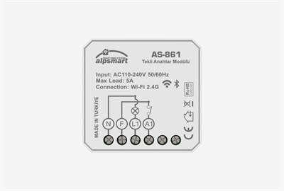 Alpsmart AS-861 Tekli Akıllı Wi-Fi Anahtar Modülü