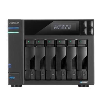 ASUSTOR AS6706T 6 Disk Yuvalı NAS | 8GB DDR4, 2.5GbE x2, M.2 NVMe, 6x22TB Destek