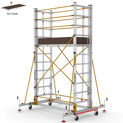 Çağsan 2x11 Basamaklı 6,4 M. Çalışma Yüksekliği Telesafe Xln - İki Parçalı Alüminyum İskele S006_xln 2x11 Basamak