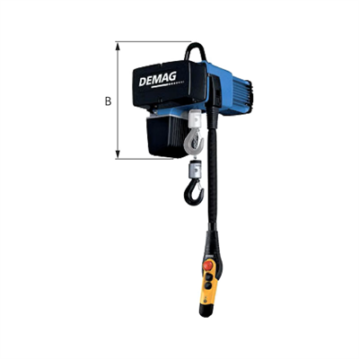 DEMAG Vinç Caraskal 77099012 elektrikli zincirli vinç DC-Com 1-125 V8/2, 125 kg taşıma kapasiteli, 380/415 V 50 Hz
