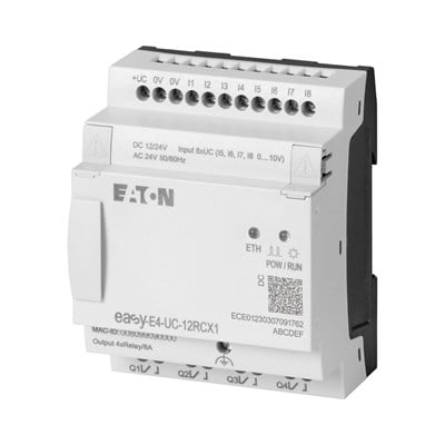 Eaton 197212 EASY-E4-UC-12RCX1 easyE4 12/24 V DC 24 V AC 8 Giriş 4 Röle Çıkışlı Kontrol Rölesi