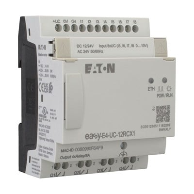 Eaton 197212 EASY-E4-UC-12RCX1 easyE4 12/24 V DC 24 V AC 8 Giriş 4 Röle Çıkışlı Kontrol Rölesi