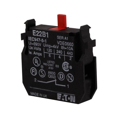 Eaton E22B1 22,5 mm 1 NC E22 Serisi Ağır Hizmet Tipi Kontak Bloğu