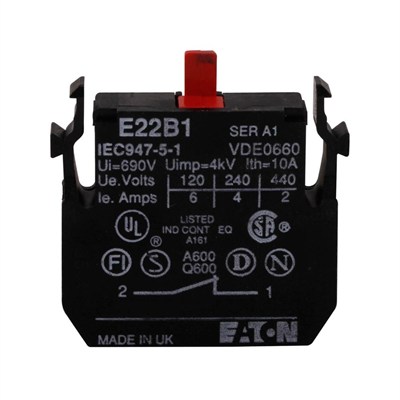 Eaton E22B1 22,5 mm 1 NC E22 Serisi Ağır Hizmet Tipi Kontak Bloğu
