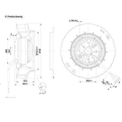 EbmPapst R2E190-RA26-05 Pano Klima Fanı | 230V Radyal Fan | IP44 