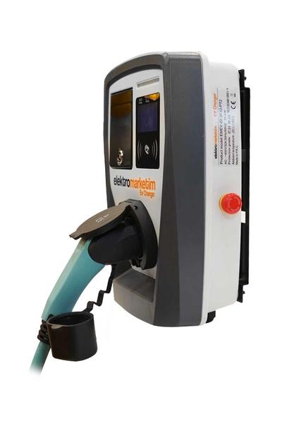 EMEV 22kW 3 Faz 32A Tip 2 Soketli Elektrikli Araç Şarj İstasyonu