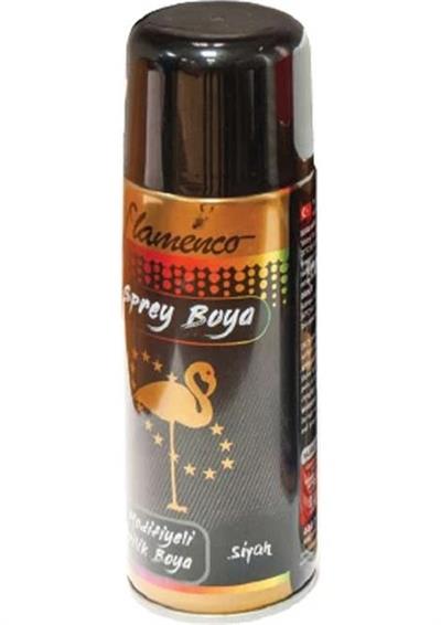 FLAMENCO 400 Ml Modifiyeli Parlak Sprey Akrilik Boya Hızlı Kuruma Özelliği  SİYAH