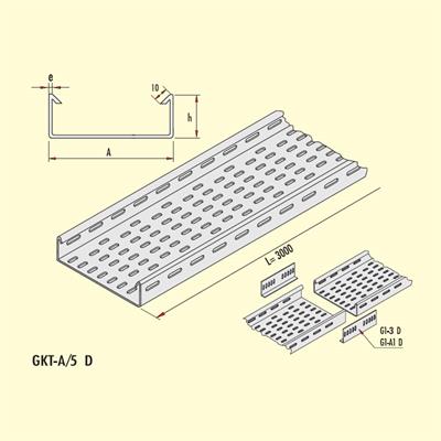 Gersan  300mm AĞIR HİZMET KABLO KANALI h=60 e=1,5mm L=3000mm  GKT-B30-1,5 D