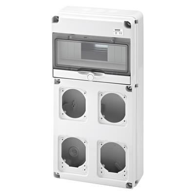 GEWISS GW68003N Q-DIN 10 MODÜL KOMBİNASYON - 2 FLANŞ IEC 16A + 2 IEC 16/32 A - IP65