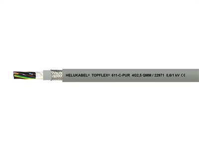 HELUKABEL 22984 TOPFLEX® 611-C-PUR 4G95 mm² – Gri, Çok Tellİ, Güç ve Kontrol Kablosu