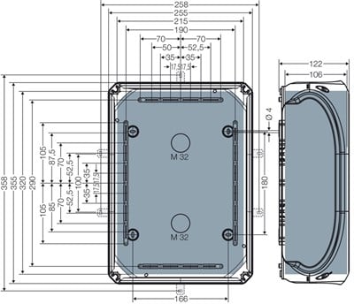 Hensel DK 5054 G Klemensli Kablo Bağlantı Buatı 255x355x122 mm IP66 150 A