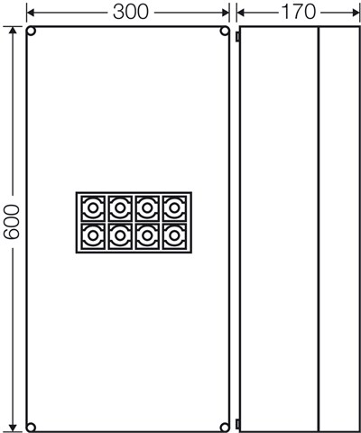 Hensel K 2404 Klemensli Kablo Bağlantı Buatı 600x300x170 mm IP65 400 A