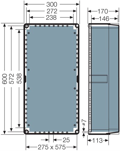 Hensel K 2404 Klemensli Kablo Bağlantı Buatı 600x300x170 mm IP65 400 A