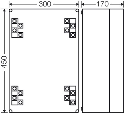 Hensel K 7004 Klemensli Kablo Bağlantı Buatı 450x300x170 mm IP65 216 A