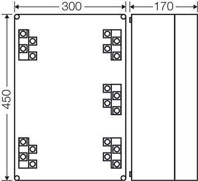 Hensel K 7005 Klemensli Kablo Bağlantı Buatı 450x300x170 mm IP65 216 A