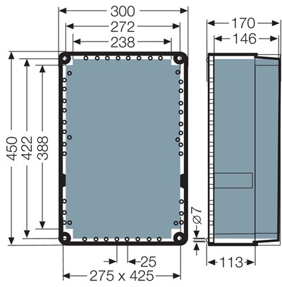 Hensel K 7055 Klemensli Kablo Bağlantı Buatı 450x300x170 mm IP65 150 A