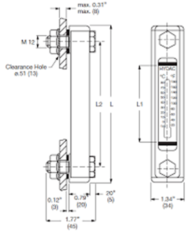 HYDAC 700078‑FSA-0254-2.00000/HT/M12.000 Hidrolik Sıvı Seviye Göstergesi