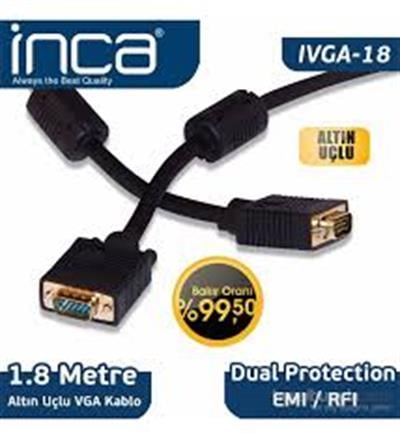 Inca  Altın Uçlu Vga Monitör Kablosu 1,8m