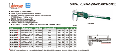İnsize 1108-300 Dijital Kumpas 0-300mm