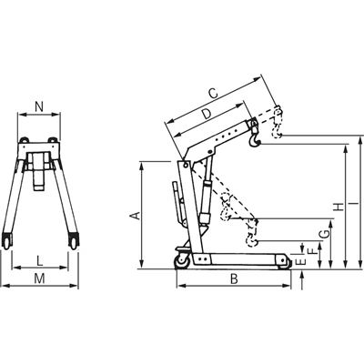 MAZZOLA LONGUS 77139020 Hidrolik atölye vinci