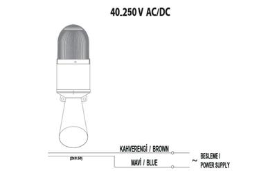MUCCO SNT-B712-1 Kırmızı 4 Ayrı Işık Modlu 16 Melodili Üniversal Borulu Korna 40-250v Ac/dc