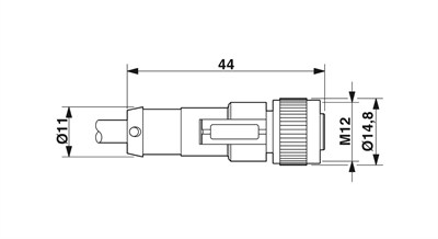 Phoenix Contact 1404408 SAC-4P- 5,0-PVC/M12FS - Sensör/aktüatör kablosu