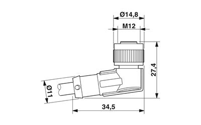 Phoenix Contact 1693539 SAC-4P- 5,0-PVC/M12FR - Sensör/aktüatör kablosu
