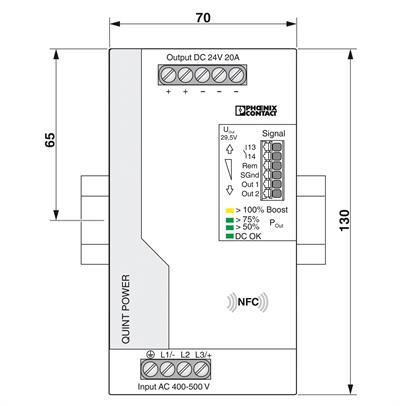 Phoenix Contact 2904622 QUINT4-PS/3AC/24DC/20 | 24V 20A 3 Faz Güç Kaynağı | SFB Teknolojisi | NFC Ayarlanabilir | QUINT POWER 4. Nesil