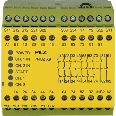 Pilz 774609 PNOZ X9 24VAC 24VDC 7n/o 2 n/c 2so Bağımsız Emniyet Rölesi (Safety Relay)