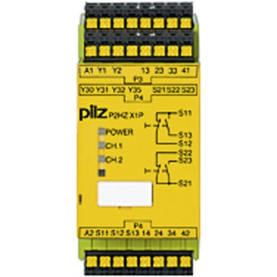 Pilz 787340 P2HZ X1P C 24VDC Emniyet Rölesi – 3 N/O, 1 N/C, 2 SC, Çift El Kontrol