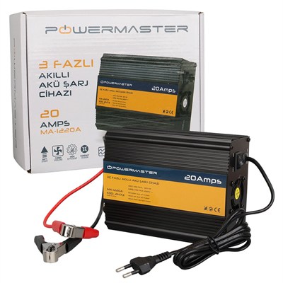 Powermaster MA-1220A 12 Volt 20 Amper Akıllı Akü Şarj Cihazı